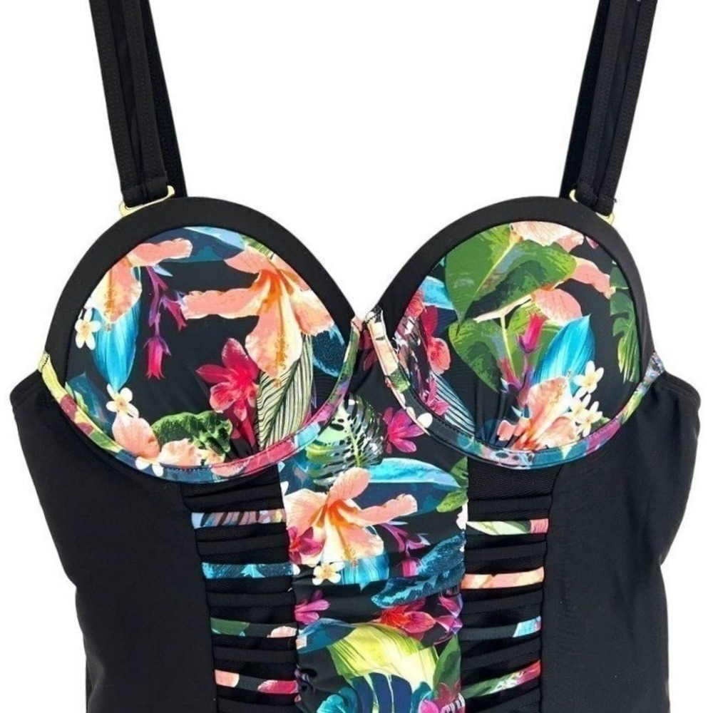Swimsuits for All 1 Piece Ruched Swimsuit Size 6 Underwire Tummy Control Floral - Picture 3 of 9